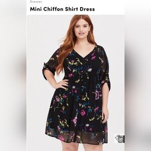 Torrid mini chiffon shirt dress size 2
